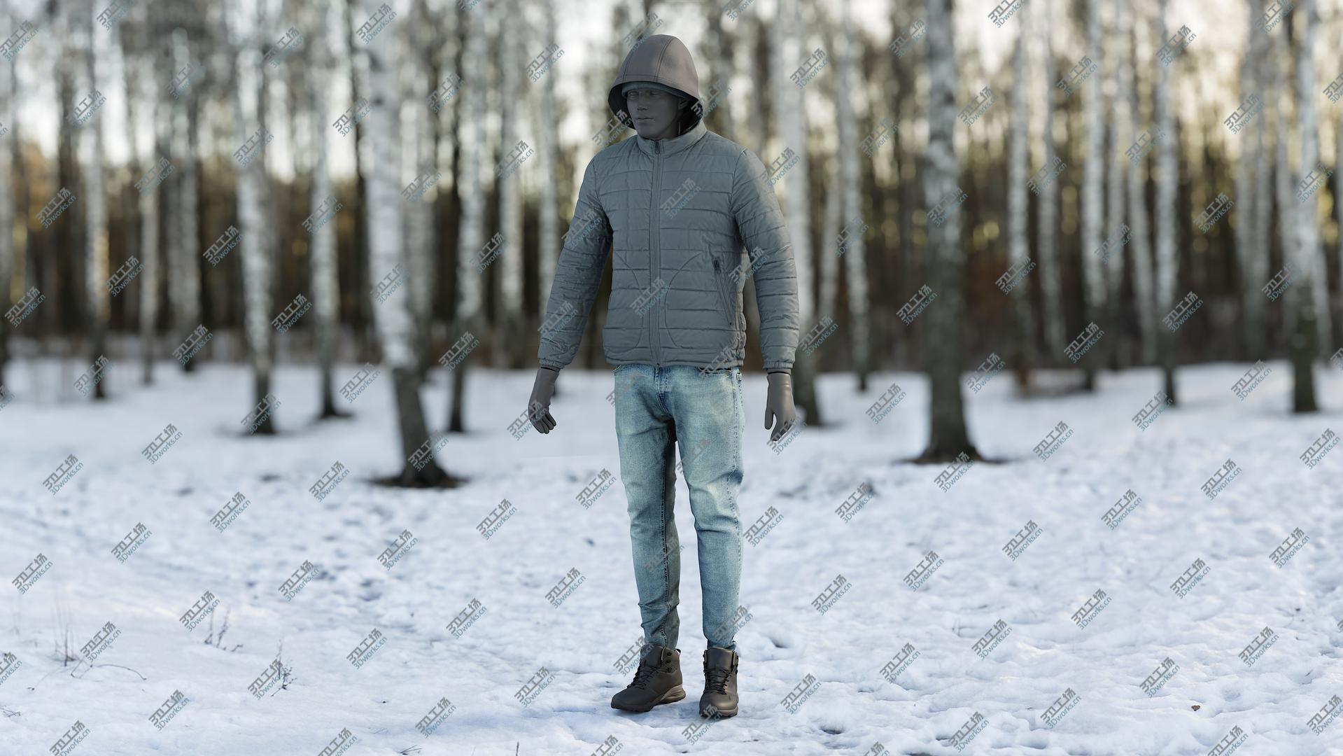 images/goods_img/20210313/3D Men's Down Jacket with Jeans, Jacket, Hat and Boots/2.jpg